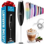 Zulay Kitchen Milk Frother Wand Drink Mixer - Durable, Proprietary Z Motor Max - Handheld Frother...
