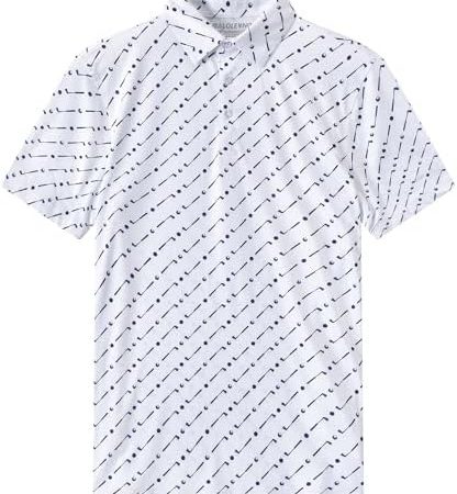 caloleyng Mens Funny Printed Golf Polo Shirts Summer Stretchy Dry Fit Short Sleeve Performance...