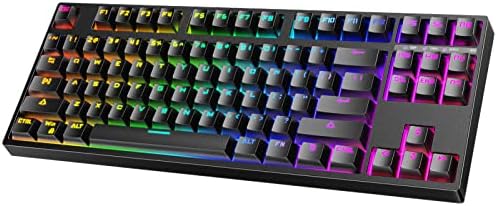 hiwings TKL Mechanical Keyboard, Compact Gaming Keyboard RGB Rainbow Backlit 80% 87 Keys Wired...