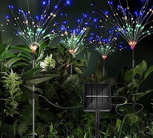 iFalarila 8 Modes Solar Garden Lights with 1200mAH Solar Panels, 480 LED Fairy Lights - Waterproof -...