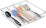 mDesign Plastic Adjustable/Expandable Divided Drawer Storage Organizer with 4 Compartments for...
