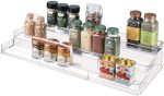 mDesign Plastic Shelf Adjustable & Expandable Spice Rack Organizer with 3 Tiers of Storage for...