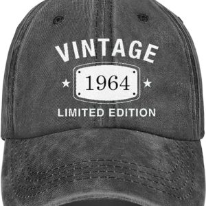 60th Birthday Gifts for Men Women Vintage 1964 Baseball Cap 60 Year Old Embroidered Hat