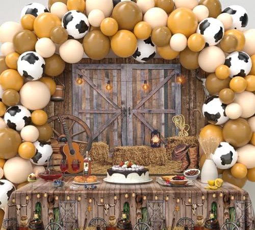 142Pcs Western Cowboy Cowgirl Party Decorations Rodeo Party Decorations Cowboy Cowgirl Balloons...