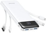 Portable Charger with Built in Cables, Portable Charger with Cords Wires Slim 10000mAh Travel...