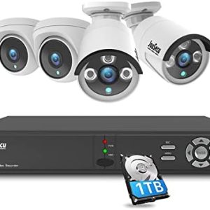 8CH Home Security Camera System Outdoor Indoor, 2MP HD 5-in-1 Surveillance DVR Recorder and (4)...