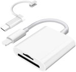 SD Card Reader for iPhone iPad Camera,Dual Card Slot Memory Card Reader Supports SD and TF Card...