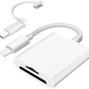 SD Card Reader for iPhone iPad Camera,Dual Card Slot Memory Card Reader Supports SD and TF Card...