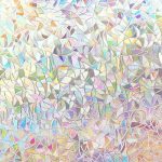Volcanics Window Privacy Film Static Window Clings Vinyl 3D Decals Stickers Rainbow Window Film for...