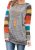 Poulax Women’s Cotton Knitted Long Sleeve Lightweight Tunic Sweatshirt Tops Multi S