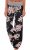 Elsofer Women’s Pajama Lounge Pants Floral Print Comfy Casual Stretch Palazzo Drawstring Pj Bottoms Pants Wide Leg (Tag M (US 6), Black)
